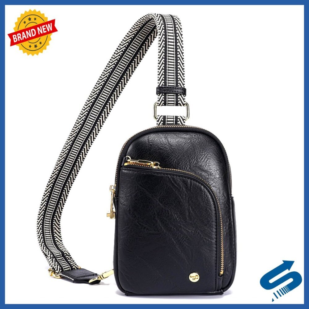RFID Anti-Theft Sling Bag, Small Crossbody Purse with Locking Zippers, Travel